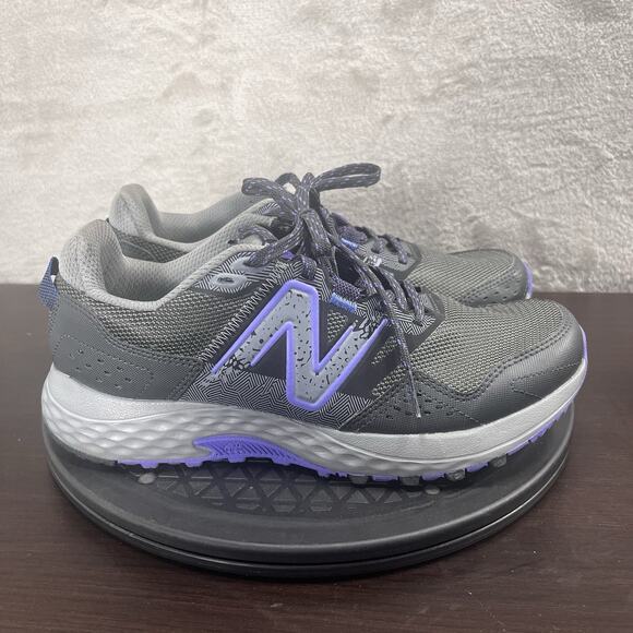 New Balance Womens Size 8.5B 410 V8 Gray Purple Lace Up Trail Running NO INSOLES - Picture 1 of 10